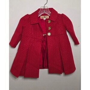 Vintage Purple Rose Girls Dress & Coat Set Size 3–6M Red Holiday Outfit